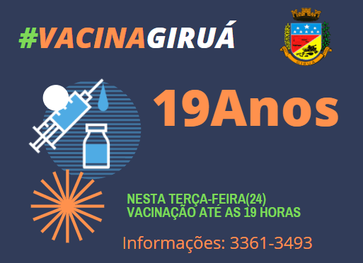Nesta terça-feira(24), Governo Municipal estende horário de imunização para Covid-19